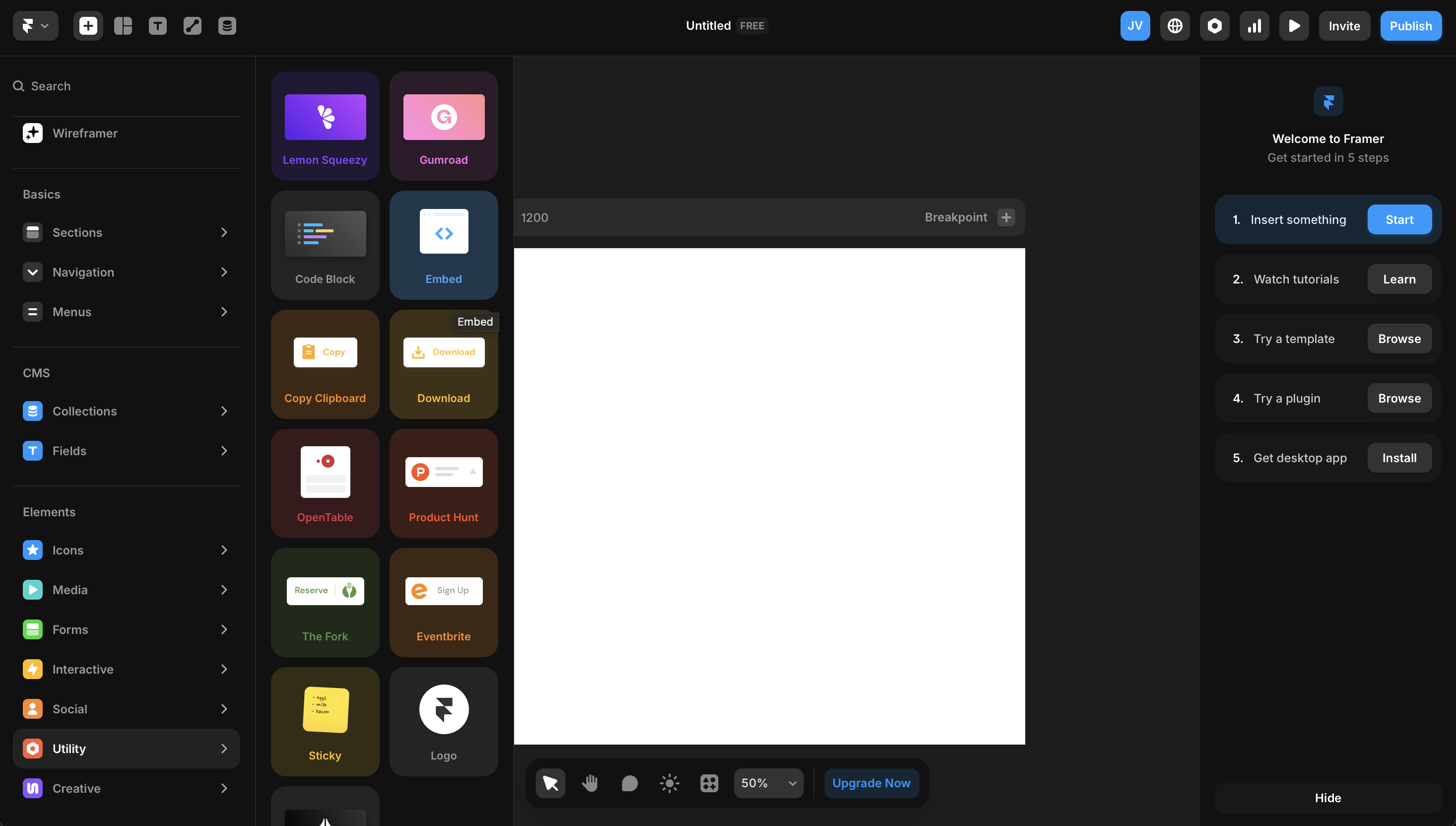 Framer: add code component