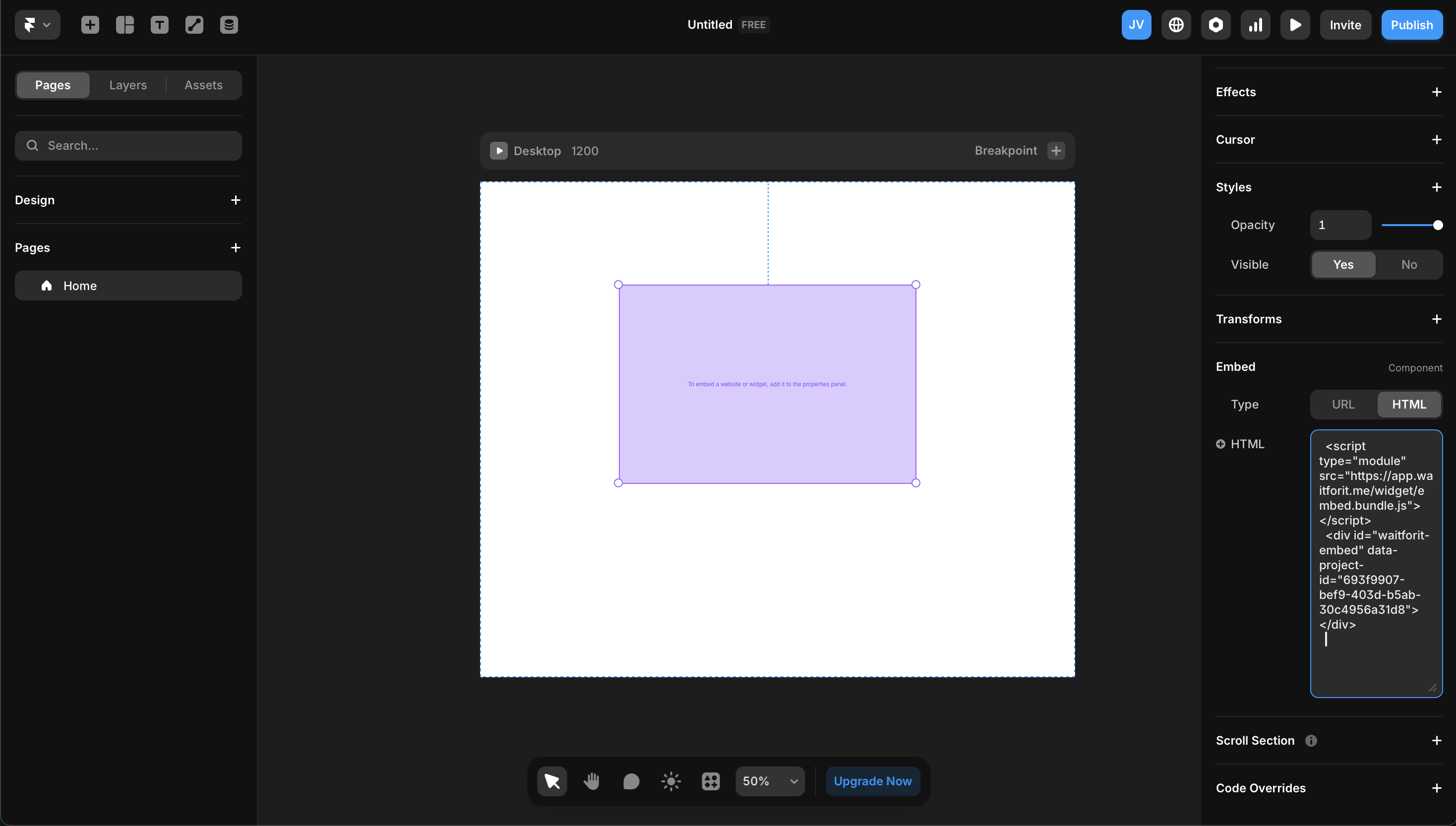 Framer: paste snippet