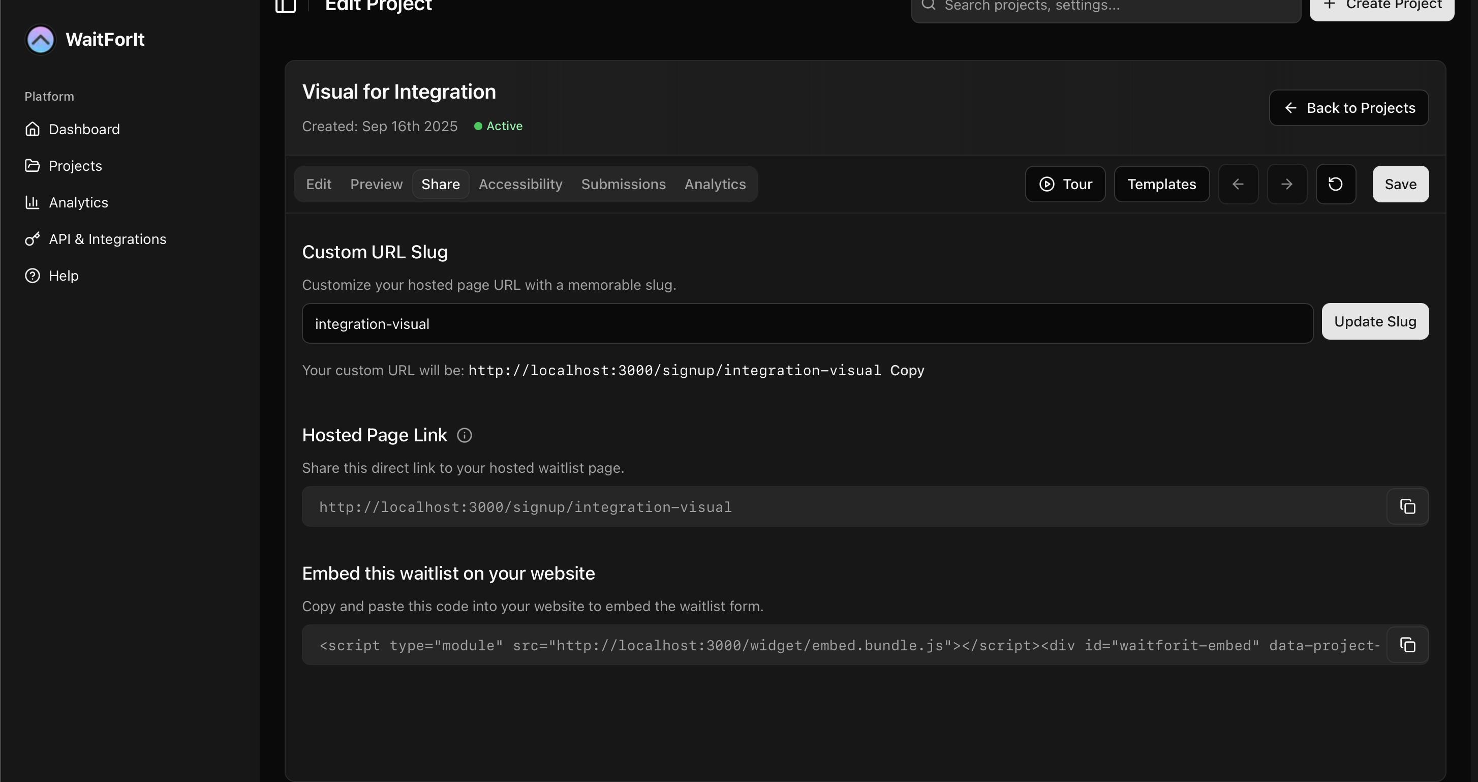 Notion: copy hosted link